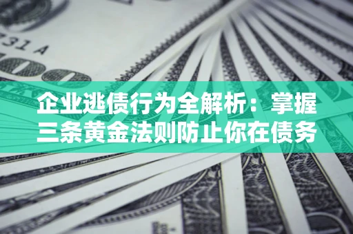 北京企业逃债行为全解析：掌握三条黄金法则防止你在债务乱局中“踩雷”